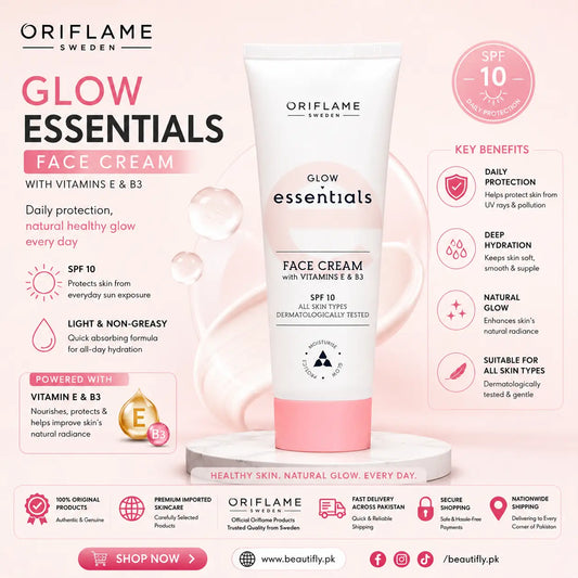 Oriflame Glow Essentials Face Cream with Vitamins E & B3 SPF 10 50 ml