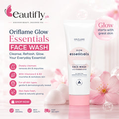 Oriflame Glow Essentials Face Wash with Vitamins E and B3 125 ML