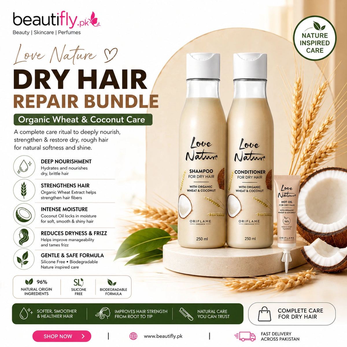 Oriflame Love Nature Dry Hair Repair Bundle