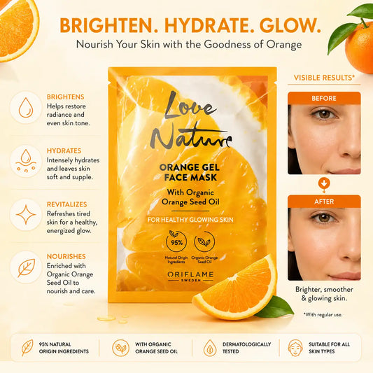 Oriflame Love Nature Orange Gel Face Mask with Organic Orange Seed Oil 10ML