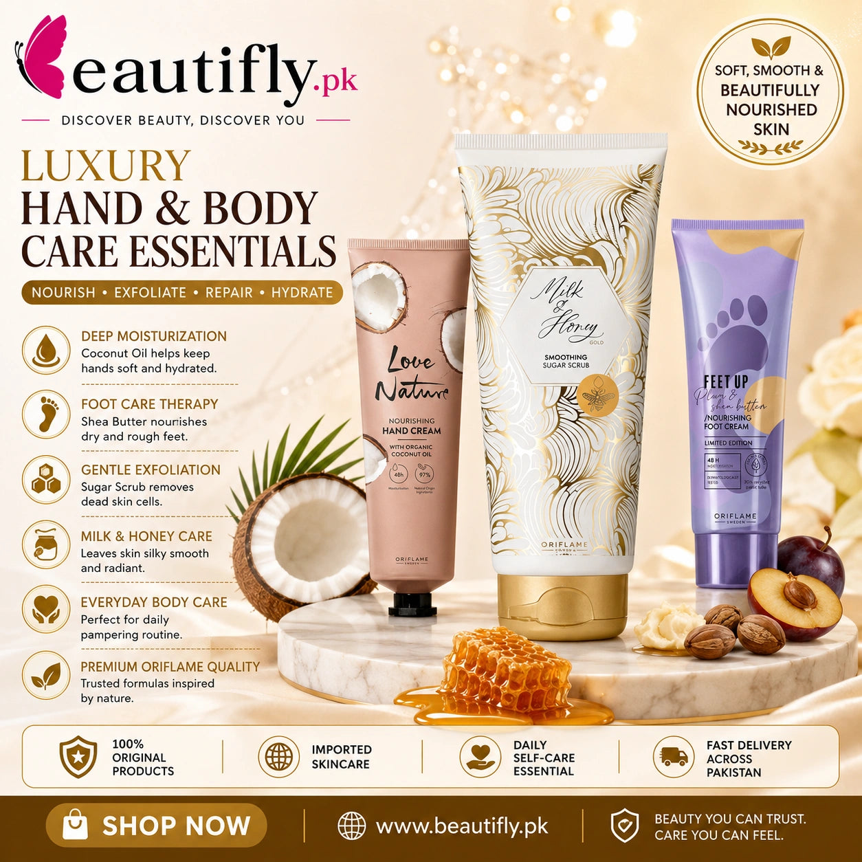 Oriflame Luxury Hand And Body Care Essentials Bundle