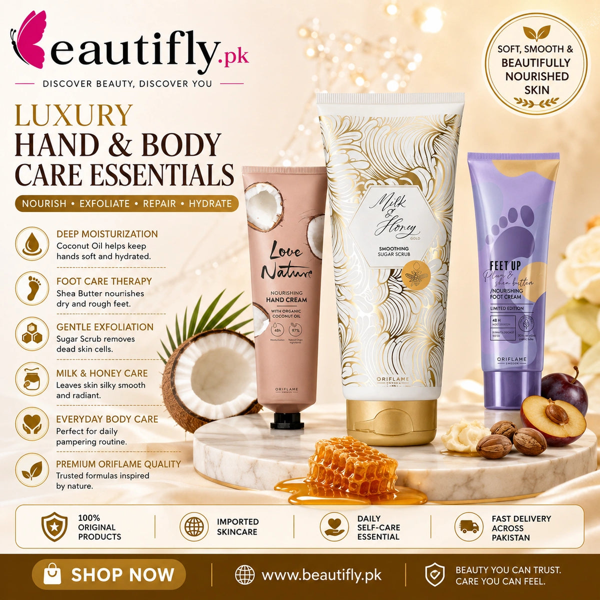 Oriflame Luxury Hand And Body Care Essentials Bundle