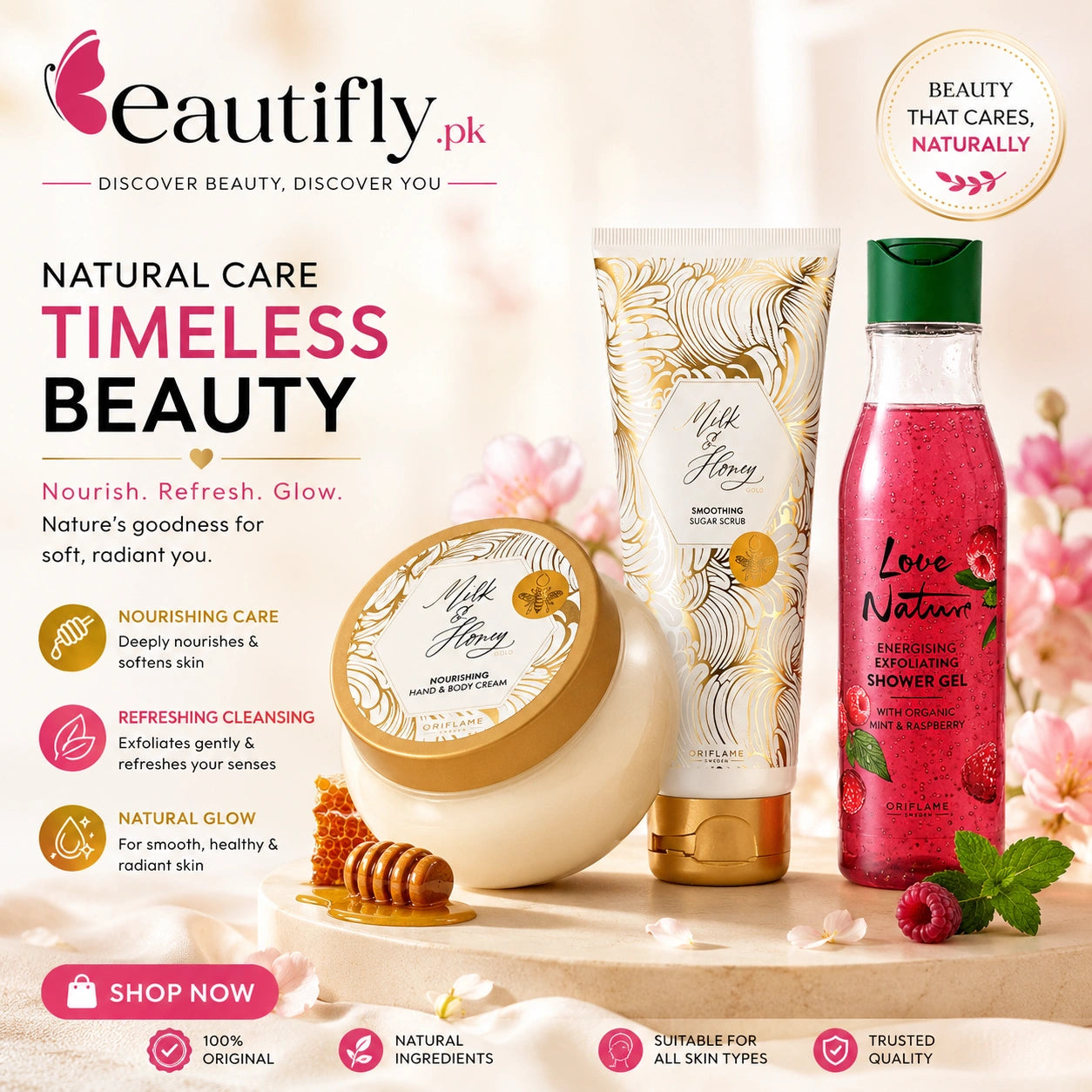 Oriflame Milk And Honey Gold Pampering Body Care Bundle