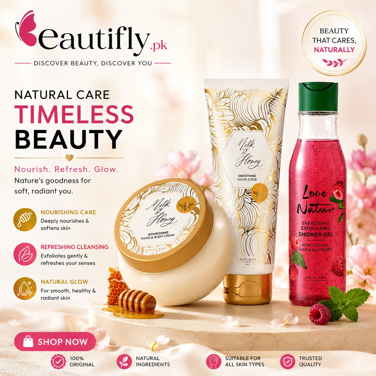 Oriflame Milk And Honey Gold Pampering Body Care Bundle