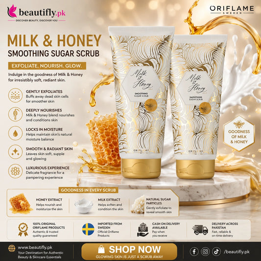 Oriflame Milk & Honey Gold Smoothing Sugar Scrub 200 ML Pack of 2