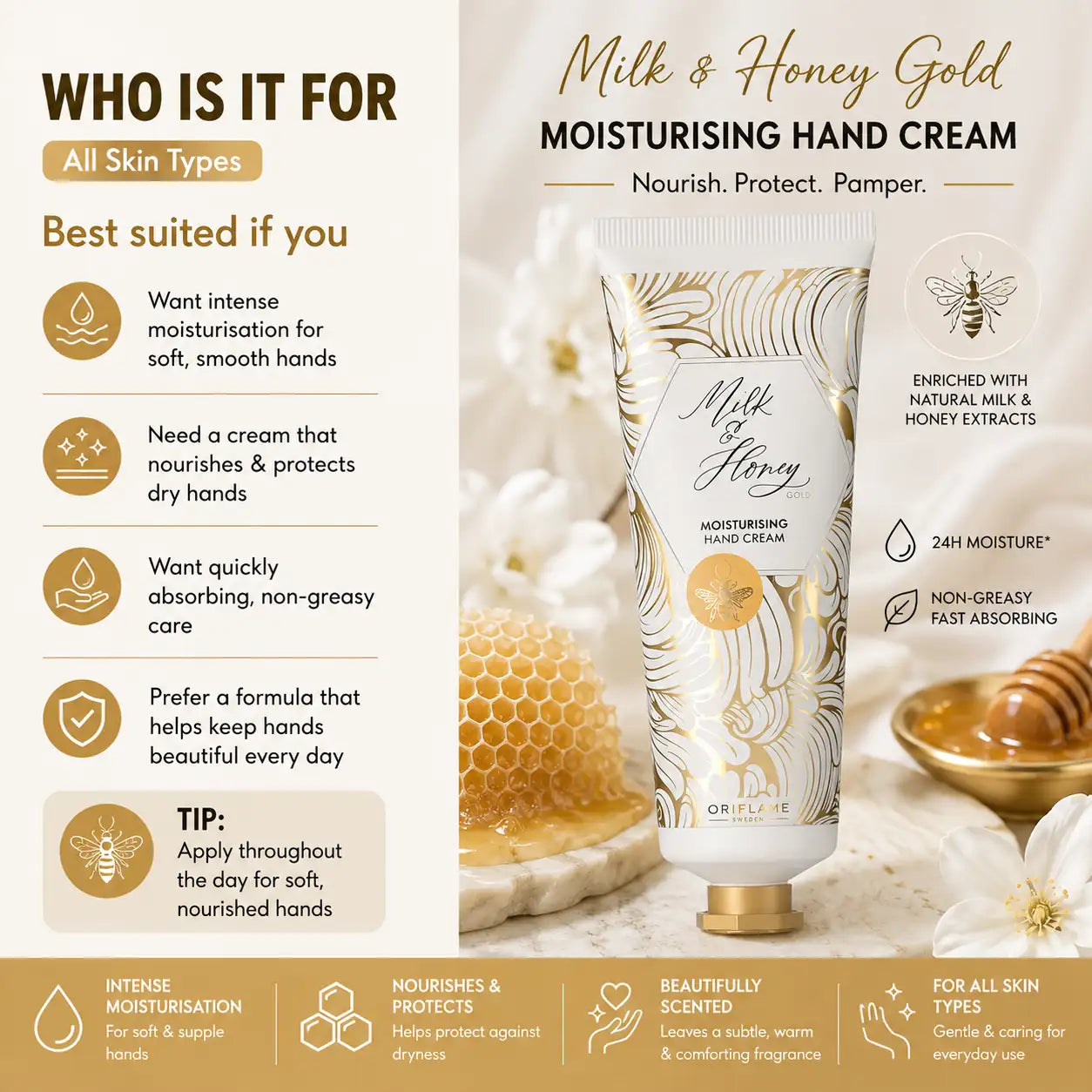 Oriflame Milk and Honey Gold Moisturising Hand Cream 75 ML