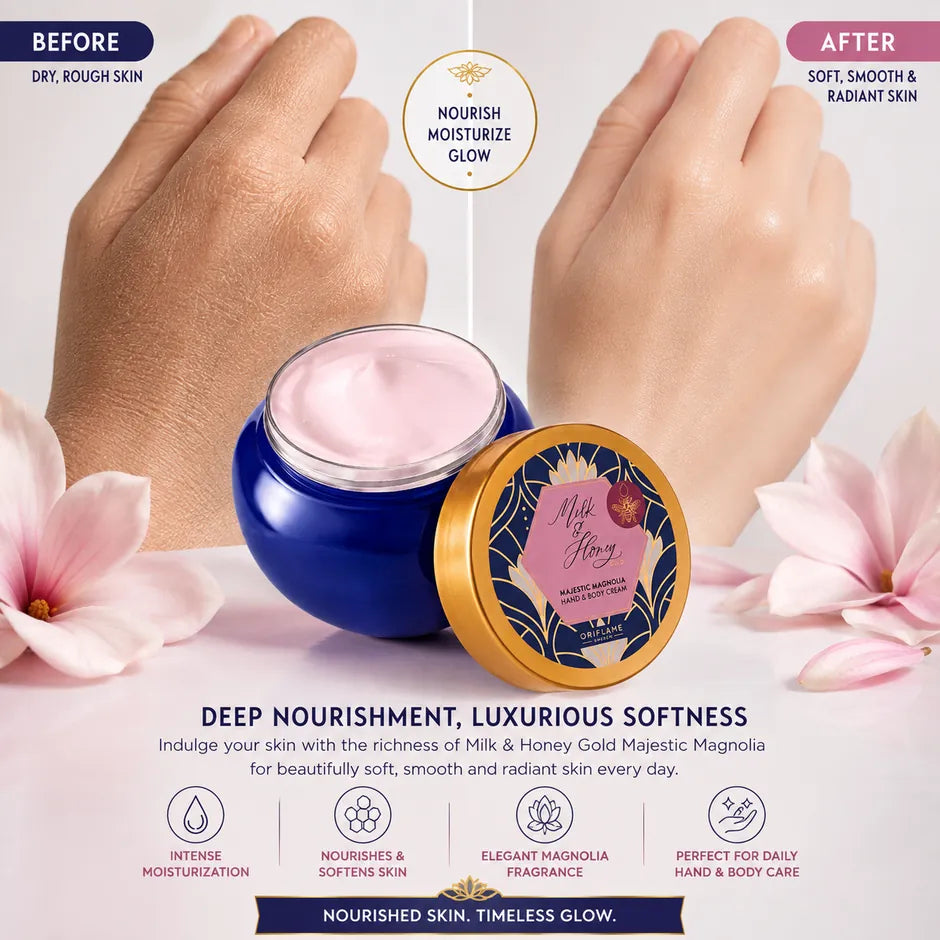 Oriflame Milk and Honey Majestic Magnolia Hand & Body Cream 250 ML