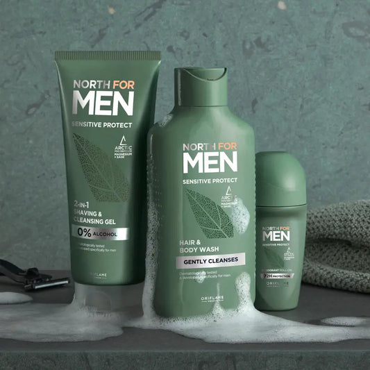 Oriflame North For Men Sensitive Protect 2in1 Shaving & Cleansing Gel 200 ML