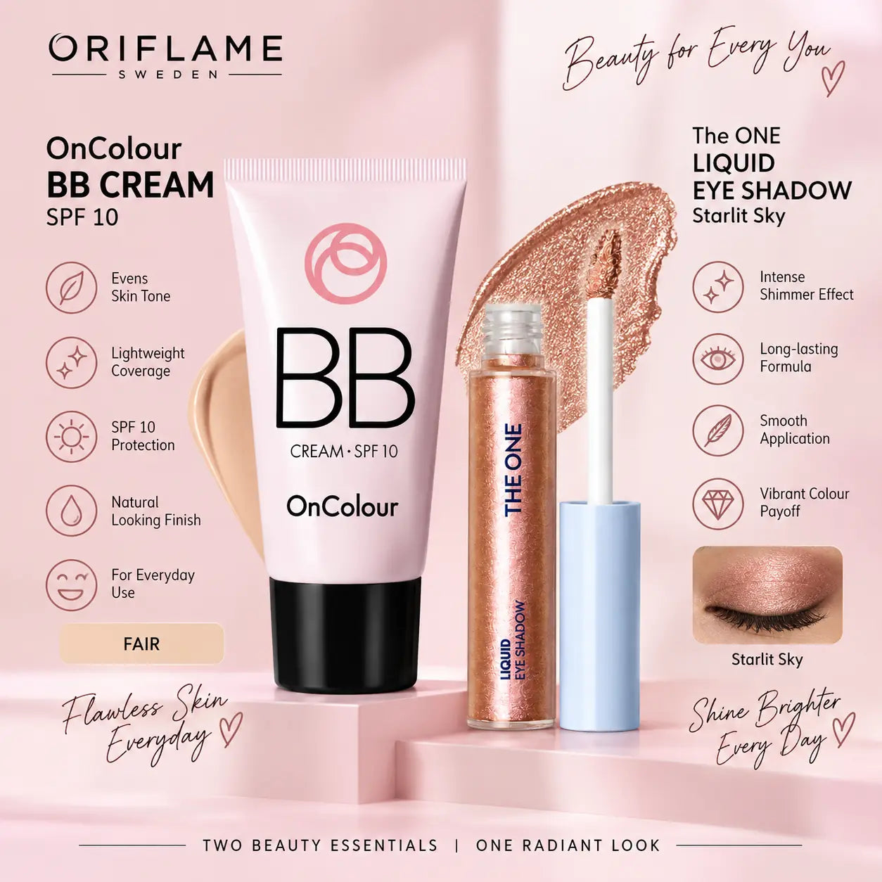 Oriflame Oncolour BB Cream Fair + THE ONE Starlit Sky Eyeshadow