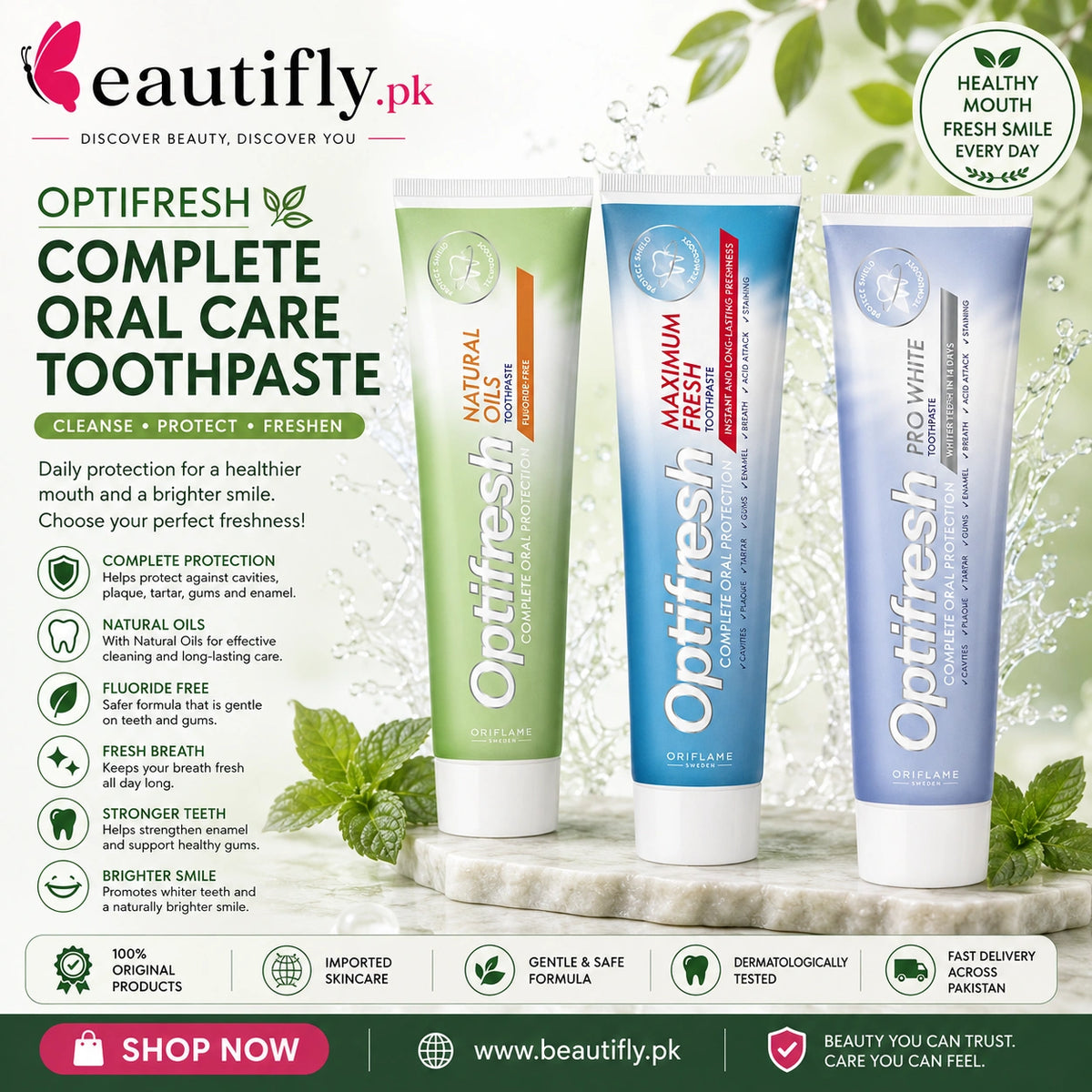 Oriflame Optifresh Complete Oral Care Toothpaste Bundle