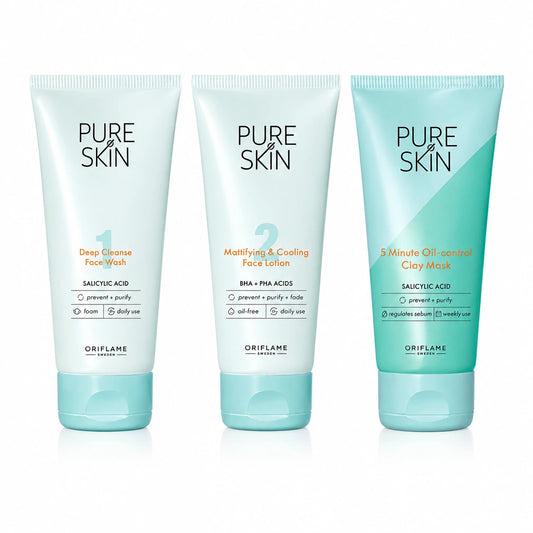 Oriflame Pure Skin Complete Anti Blemish 3 Step Routine Bundle