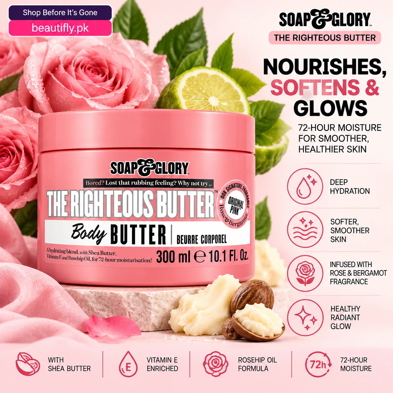Soap & Glory The Righteous Butter Body Butter Original Pink 300ml