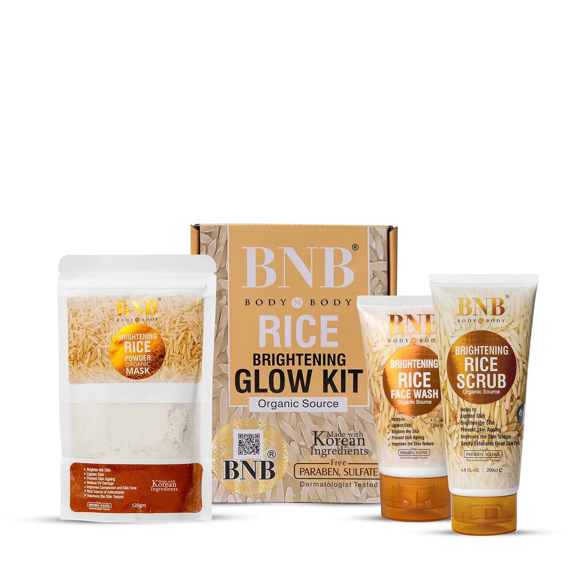 BodynBody Rice Extract Facial Kit For Bright & Glowing Skin