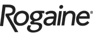 The Rogaine brand logo in black text on a white background.