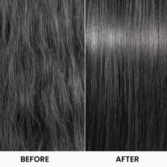 Before and after comparison of hair texture with 'Before' on the left and 'After' on the right.