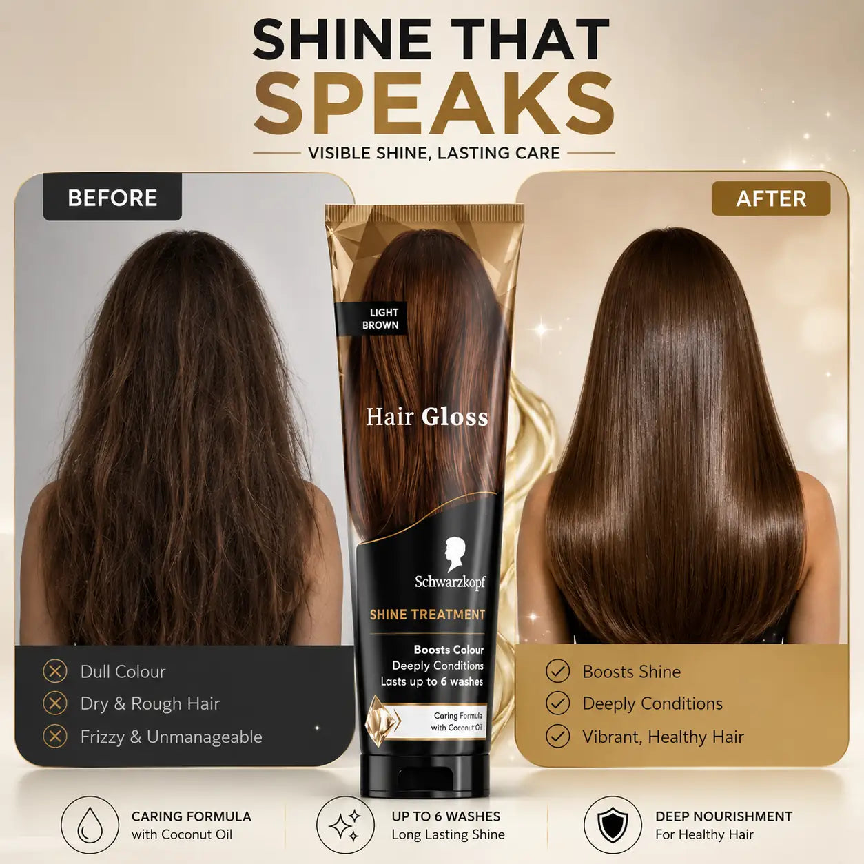 Schwarzkopf Hair Gloss Shine Treatment Light Brown 150ml
