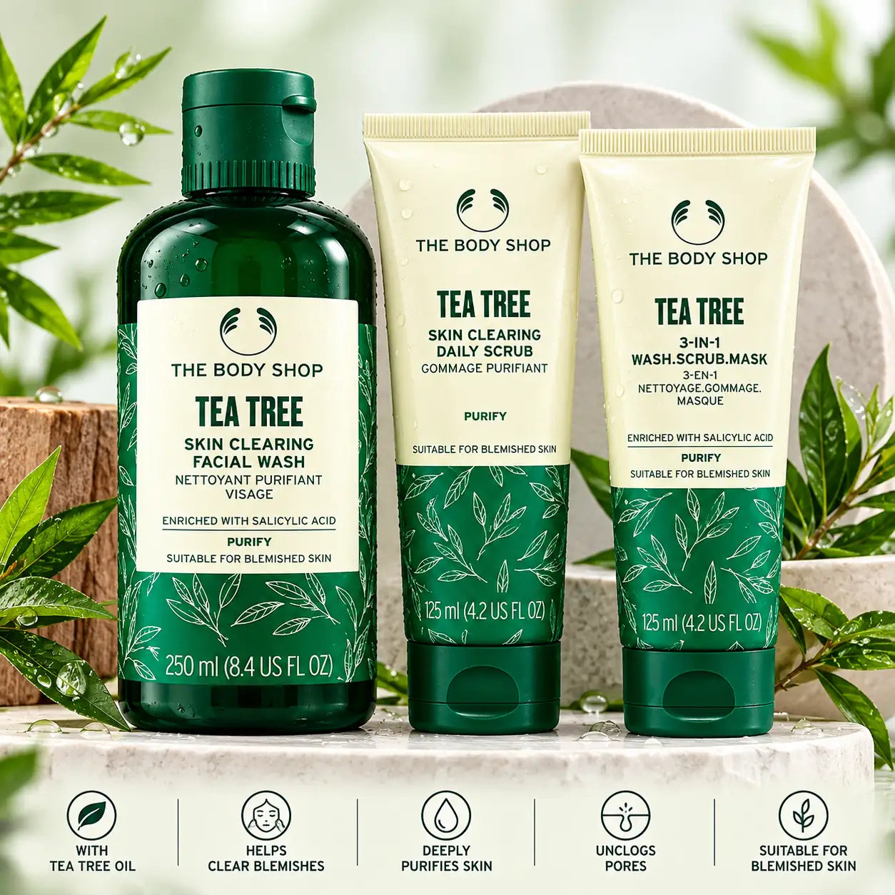 The Body Shop Tea Tree Skincare Set ( Pack of 3)