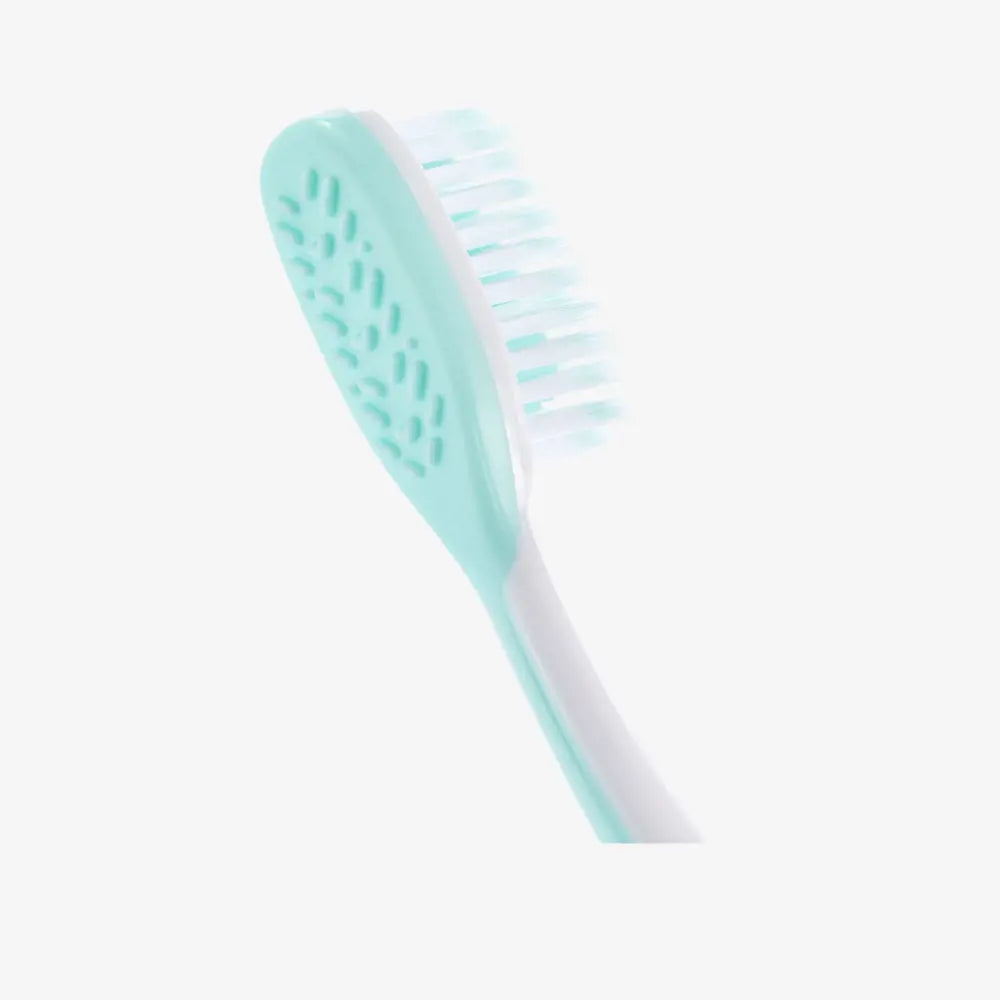 Light blue pet brush on a white background