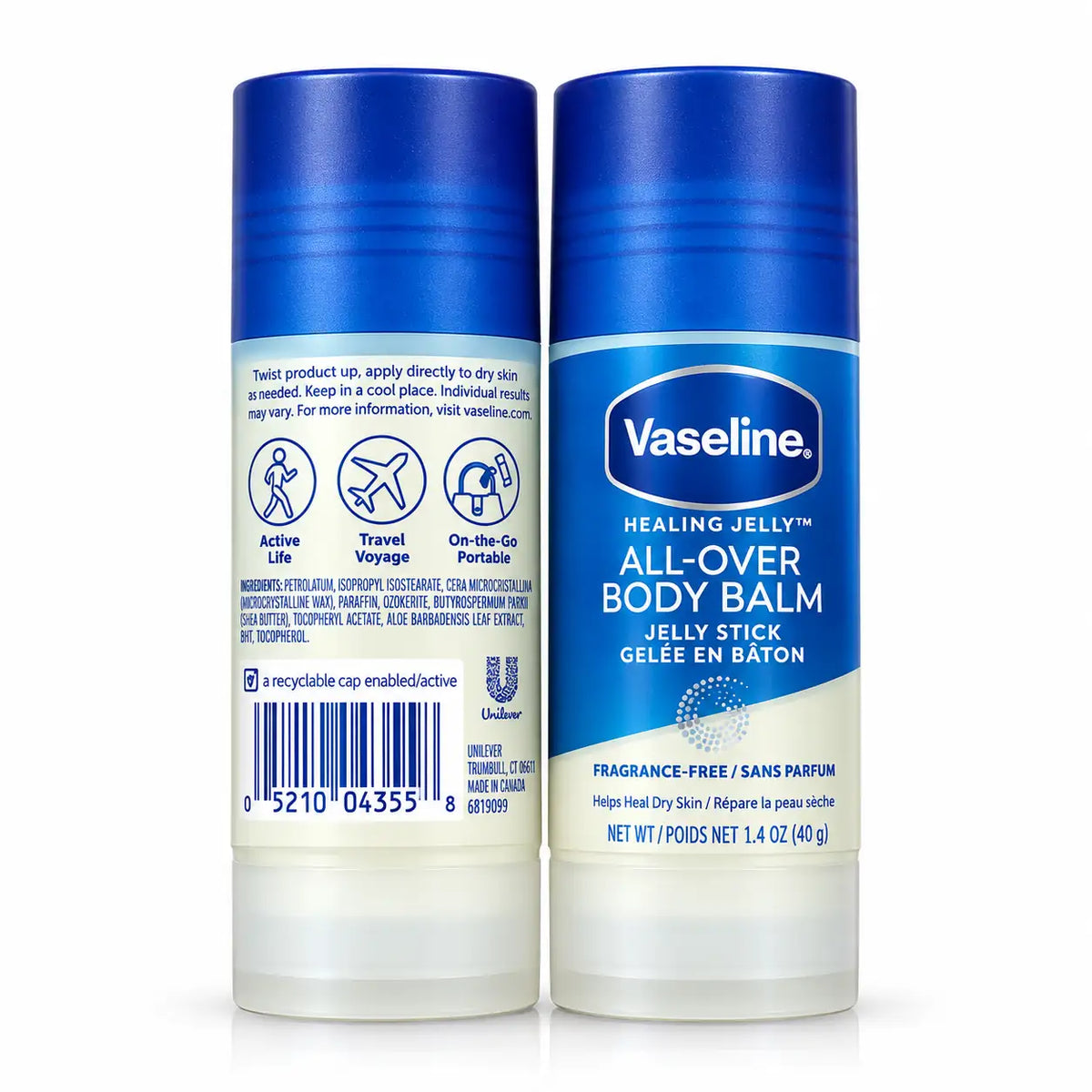 Vaseline Healing Jelly All-Over Body Balm Jelly Stick 40g – Fragrance-Free