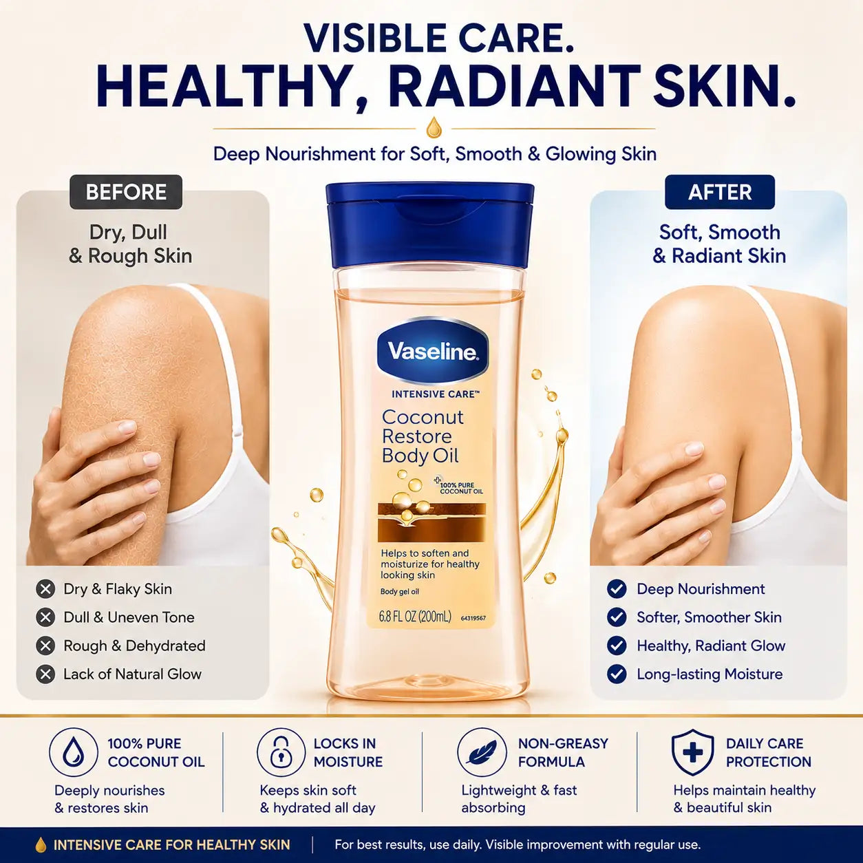 Vaseline Intensive Care Coconut Restore Body Oil 200ml