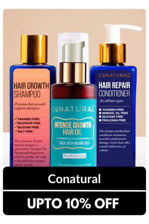 Conatural Hair Growth Shampoo, Intense Growth Hair Oil, Hair Repair Conditioner with 10% Off