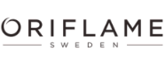 Oriflame Sweden logo in black text on a white background.