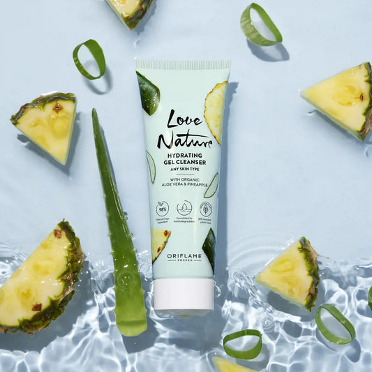 Oriflame Love Nature Hydrating Gel Cleanser with Organic Aloe Vera Pineapple 125ml