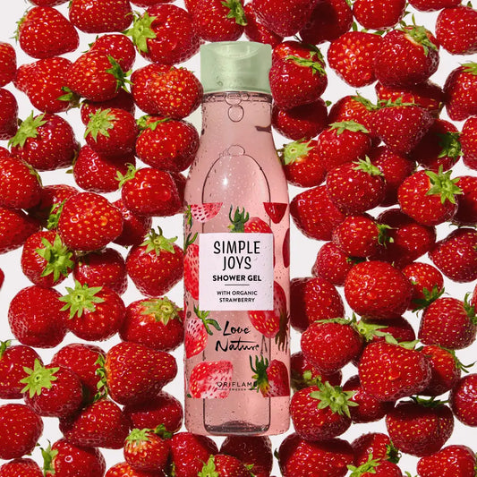 Oriflame Love Nature Simple Joys Shower Gel with Organic Strawberry 250 ML