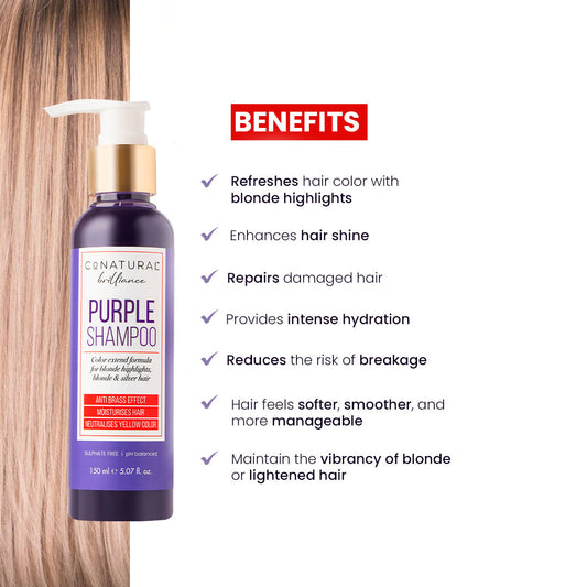CoNatural Brilliance Purple Shampoo For Blonde & Silver Hair 150ml