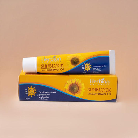 Herbion Naturals Sun Block with Sun Flower Oil 25gm